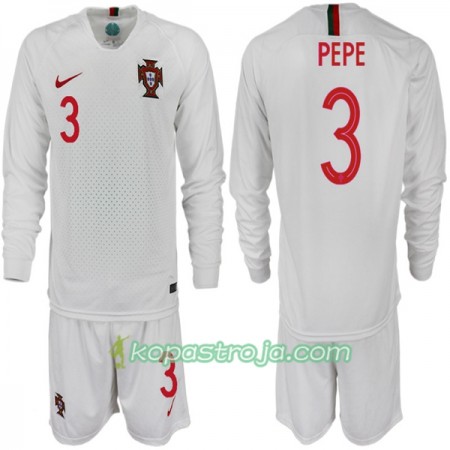 Billiga Fotbollströjor Portugal PEPE 3 Barn VM 2018 Borta tröja Långärmad